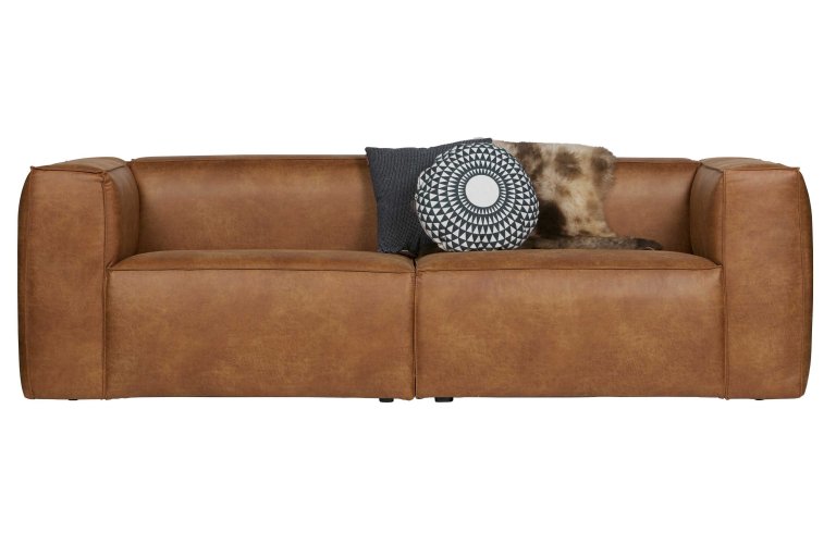 WOOOD Bean 3,5-zits bank leer cognac