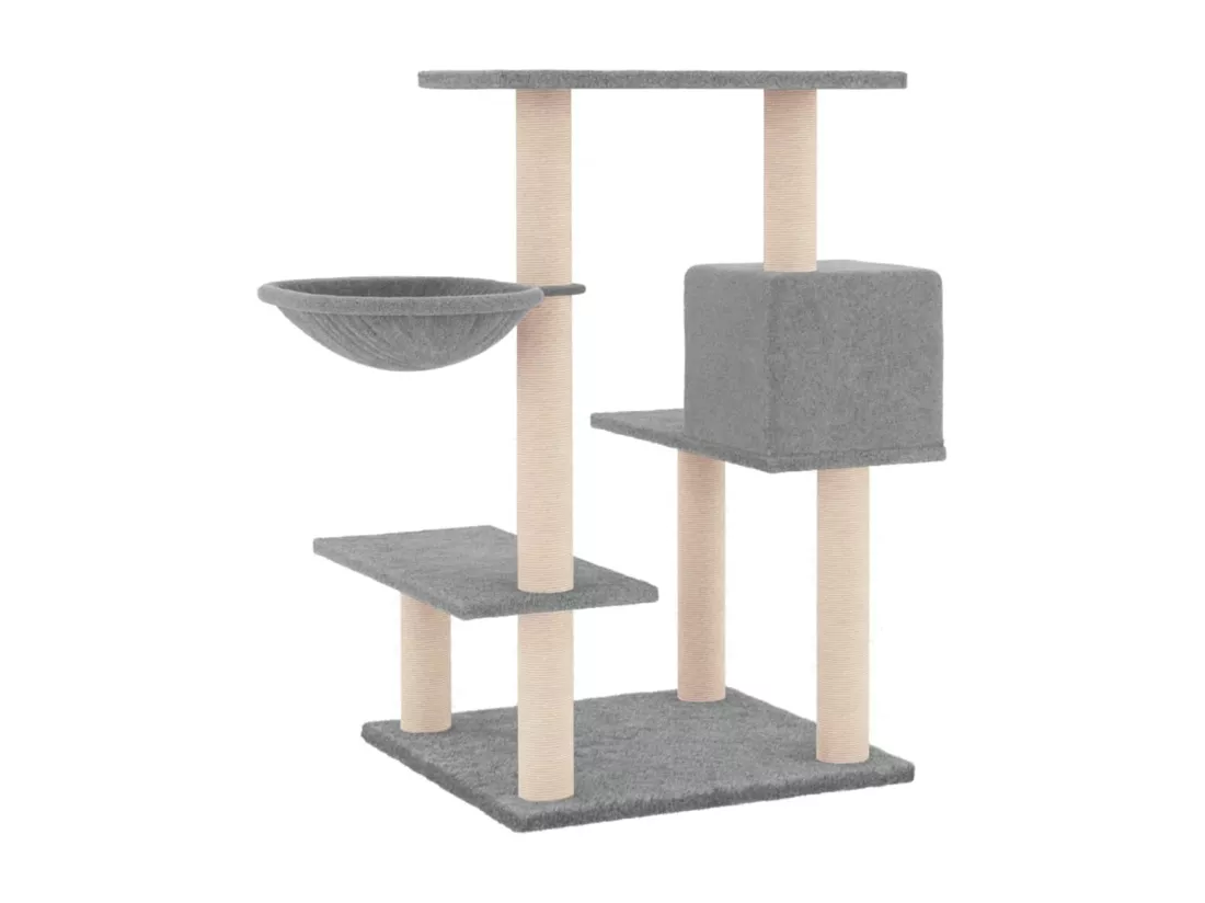 Arbre à chat avec griffoirs en sisal gris clair 82,5 cm