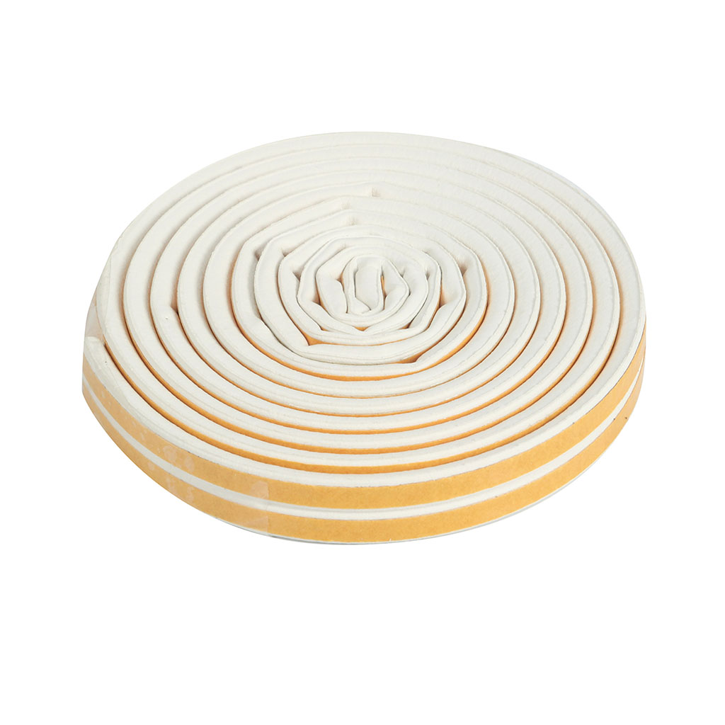 Joint isolant adhésif caoutchouc portes et fenêtres profil D blanc 9mm x 5m