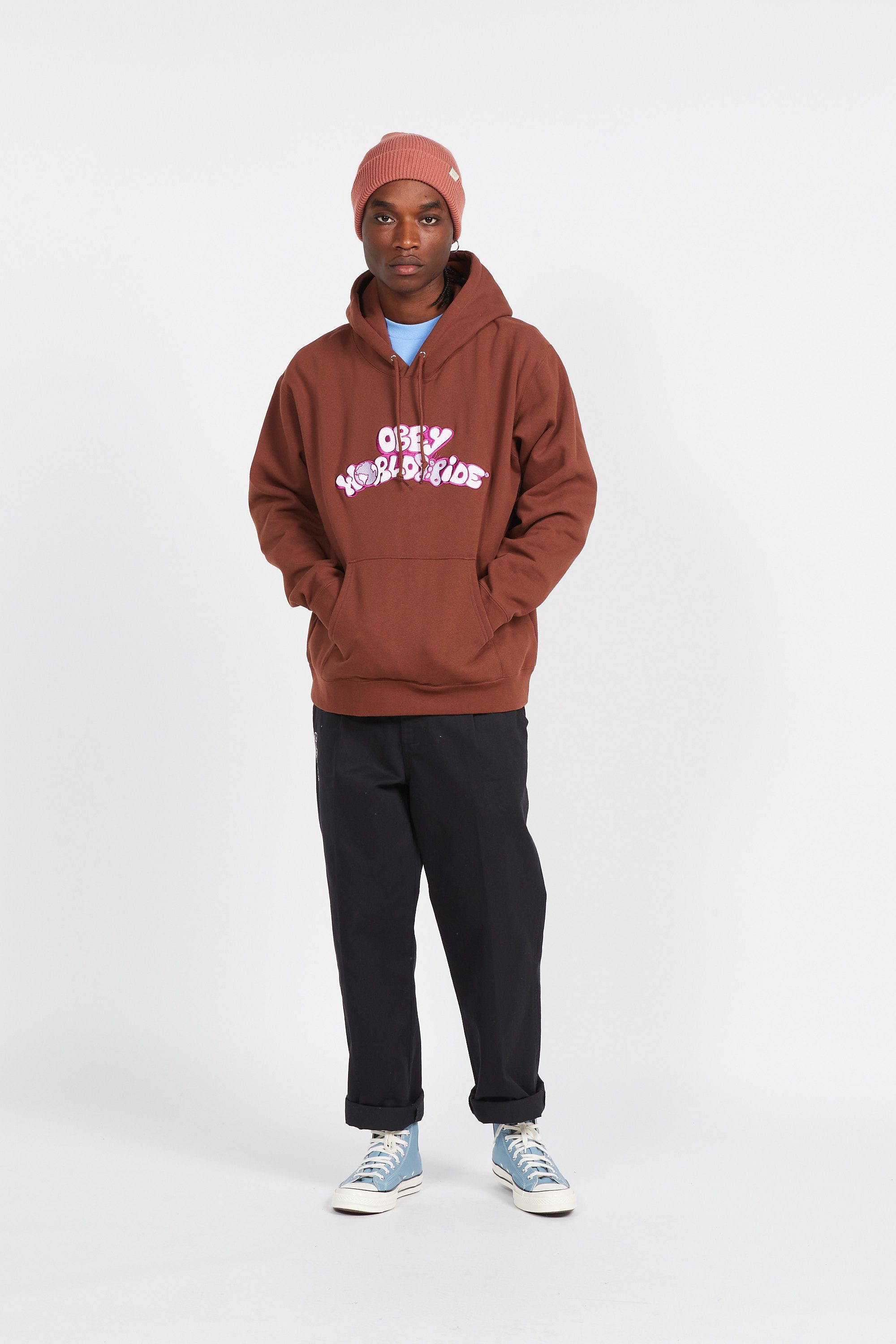 OBEY Hoodie  YEAR HOOD HD SEP Marron