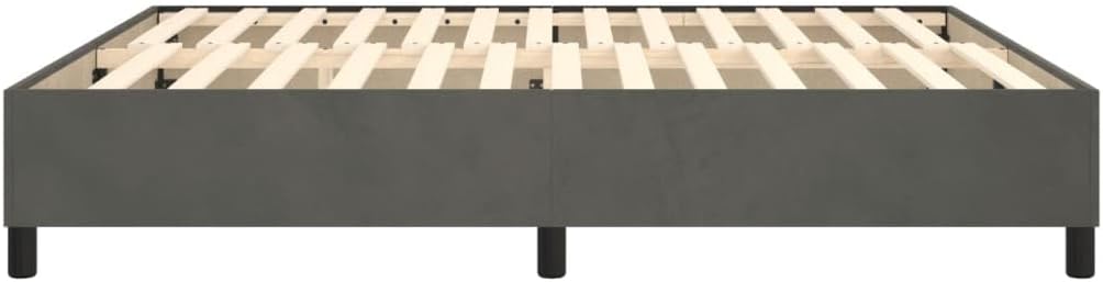 vidaXL Boxspringbettgestell, Polsterbett Bett für Schlafzimmer, Bettrahmen mit Lattenrost Stützbeinen, Schlafzimmerbett Doppelbett, Dunkelgrau 160x200cm Samt