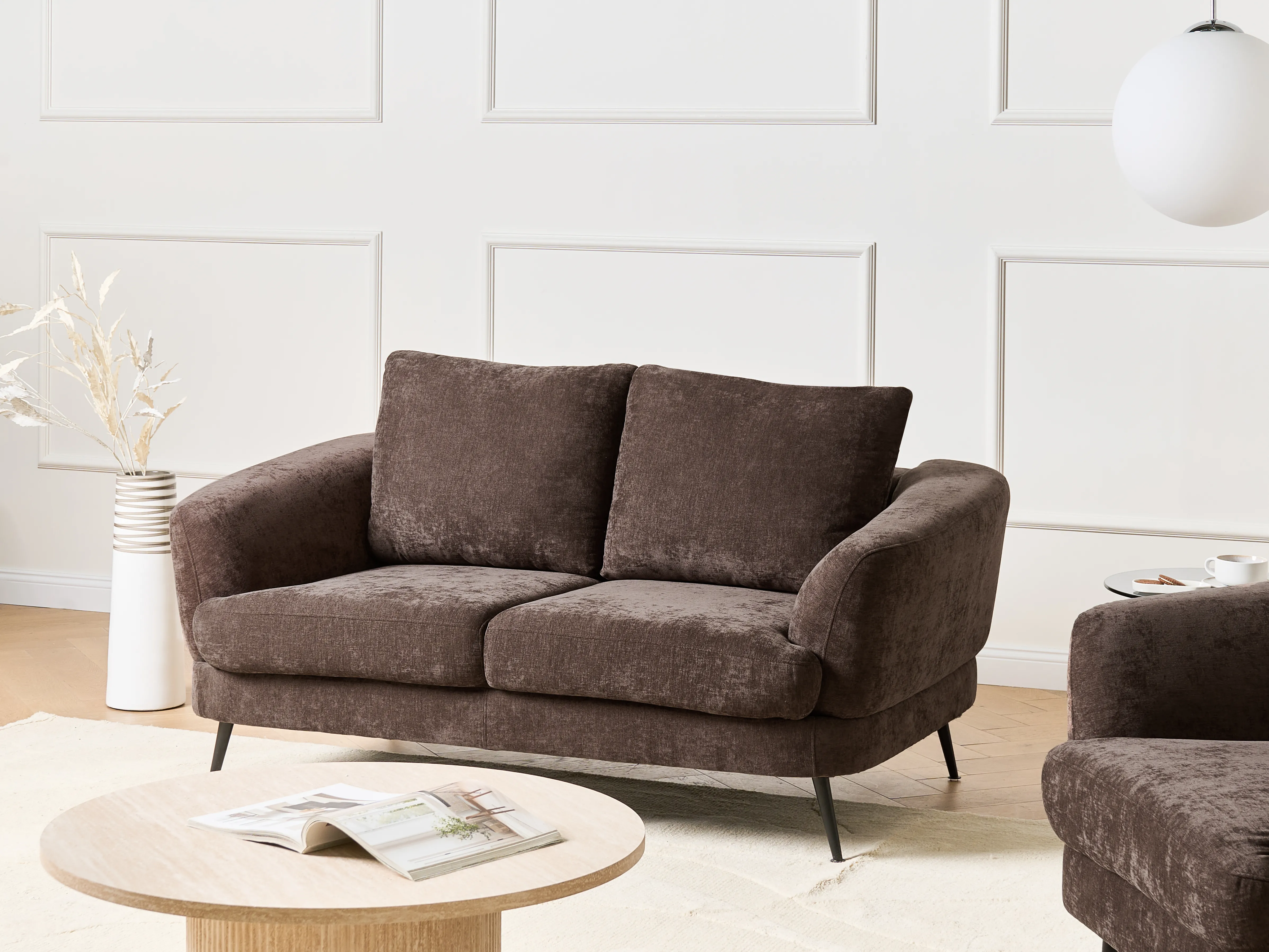Bank 2-zits KJAER Chenille Donkerbruin