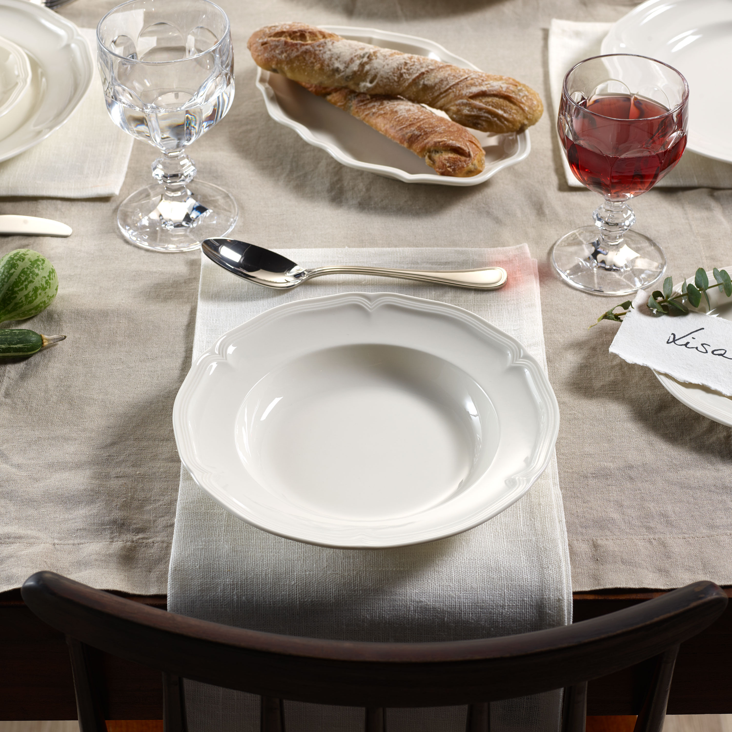 Manoir Soup bowl White, 9'', Premium Porcelain