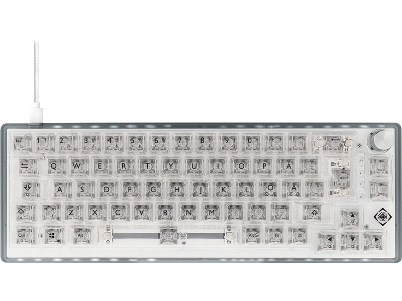 DELTACO Gaming-Tastatur GAM-160-T-CH Weiss Mechanische-Tastatur, RGB-Beleuchtung, Hot-Swap-Schalter