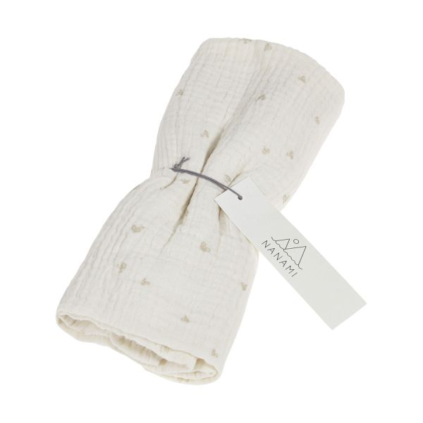 Nanami Heart Swaddle - 100 x 135 cm - Latte Naturel