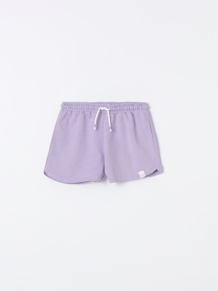 Conjunto de 2 shorts de pelúcia lisos e básicos - Lilás