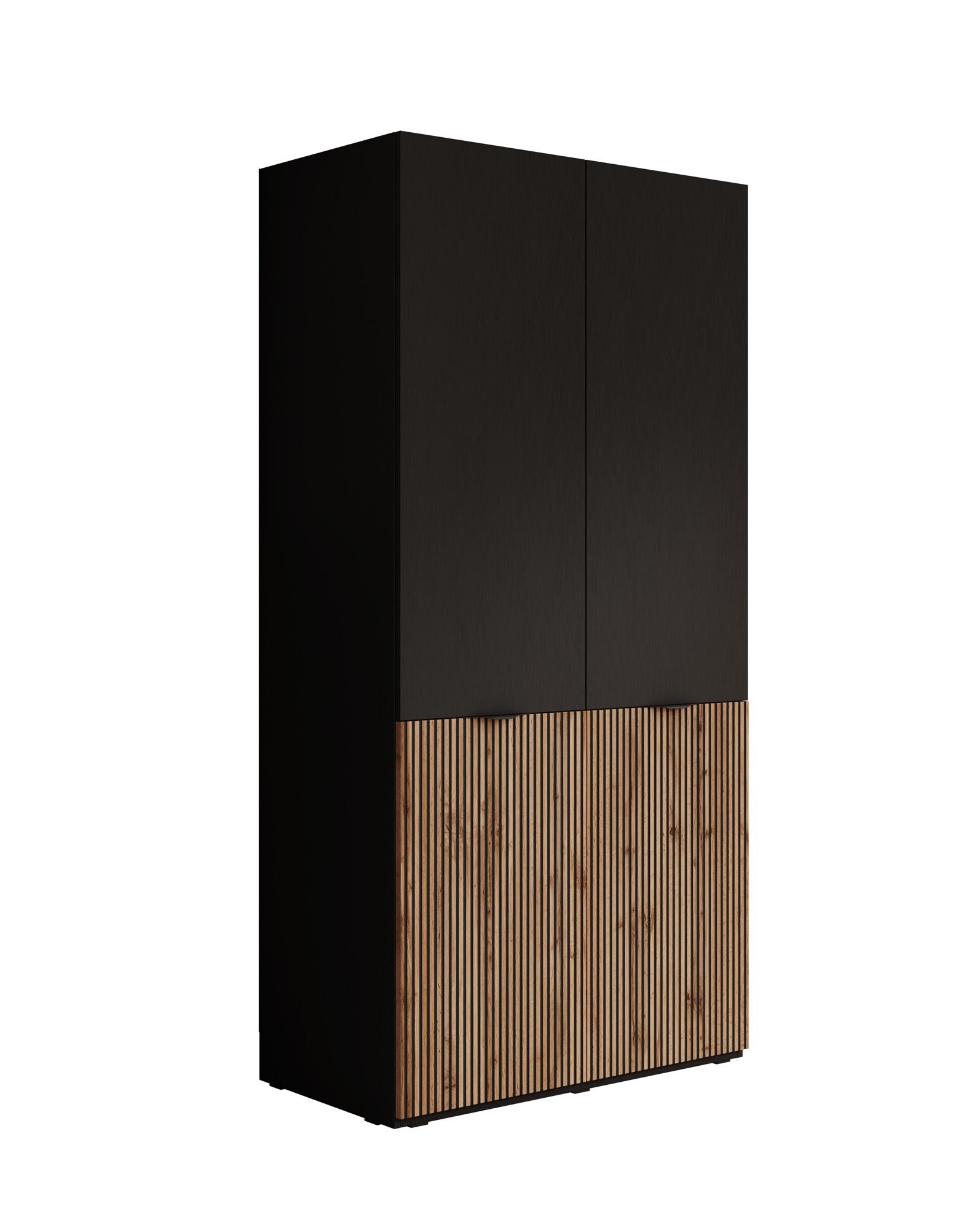 Meubella - Kledingkast Shelton - Zwart 1 - 101 cm