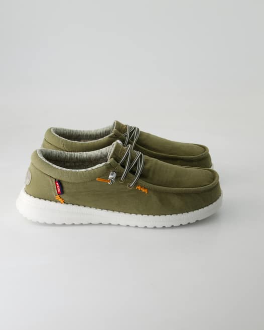 Fusion Jack stone washed canvas Slipper in Grün