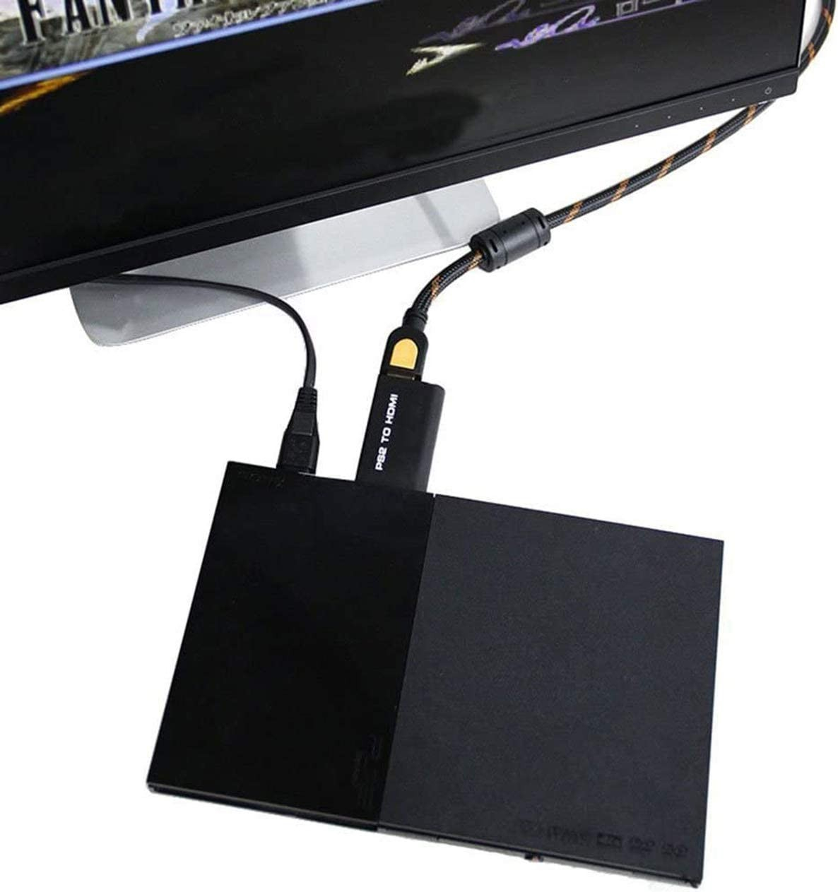 PlayStation 2 PS2 HDMI Konverter Adapter Full HD (1080i) mit 3.5mm Audio Ausgang - Schwarz