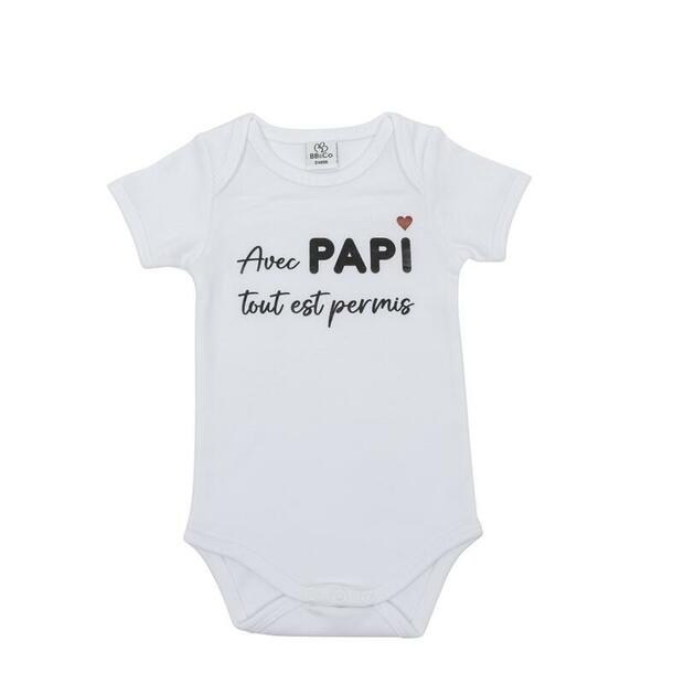 Body mc avec papi blanc 3 mois - BB&CO