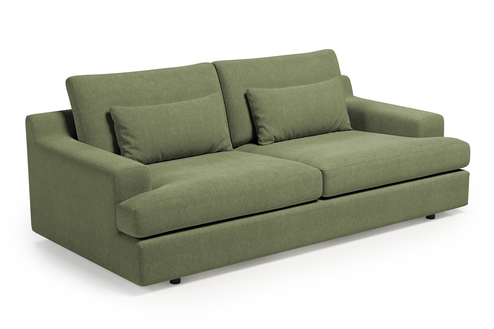 Roma 3-seter Tekstil Mito 55 Pale Green med sorte ben