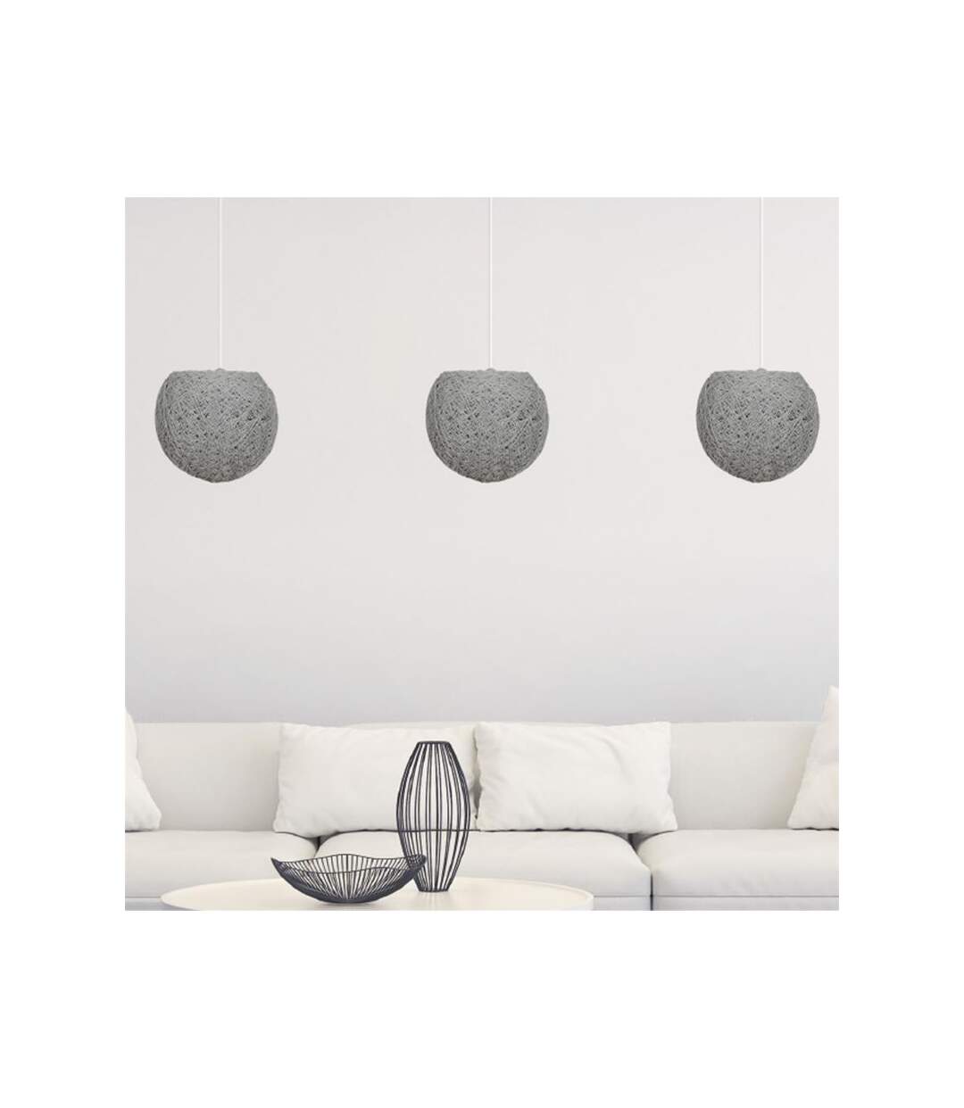 Paris Prix - Abat-jour Intérieur suspension 20cm Gris