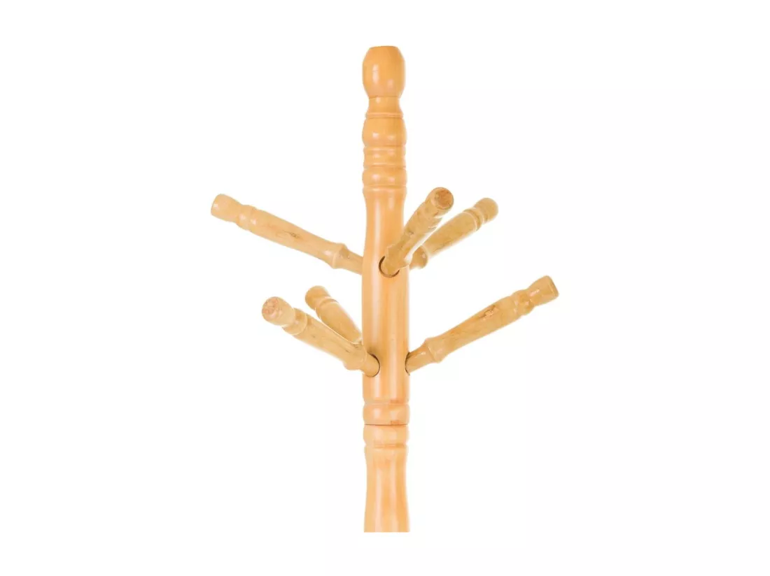 Porte-manteau sur pied en bois couleur miel 44x44x184h