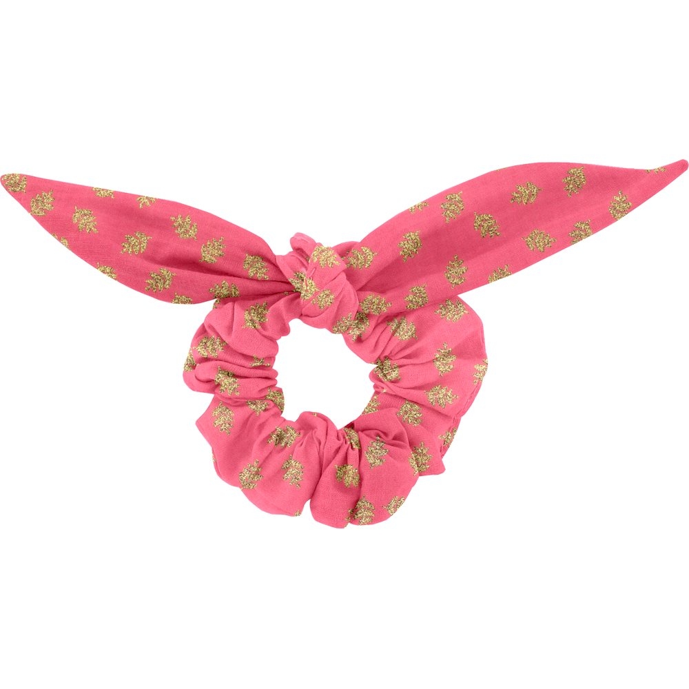 Chouchou Nœud Feuillage Or Rose