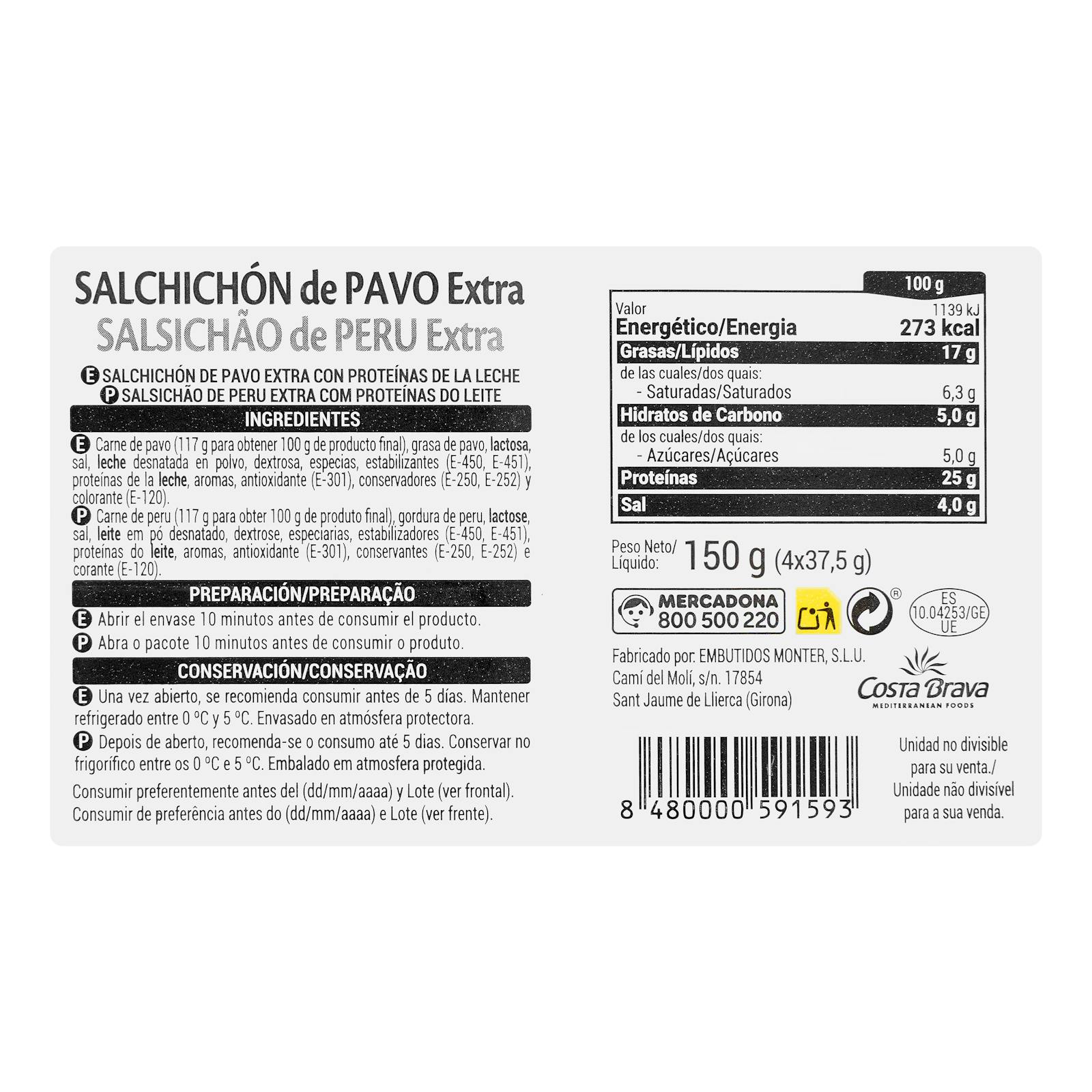Tranches de saucisses de dinde extra Hacendado