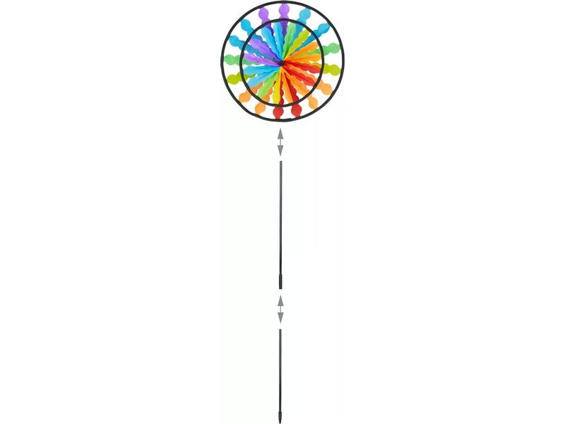 relaxdays Windrad Regenbogen 2er Set 86 cm Regenbogenrad