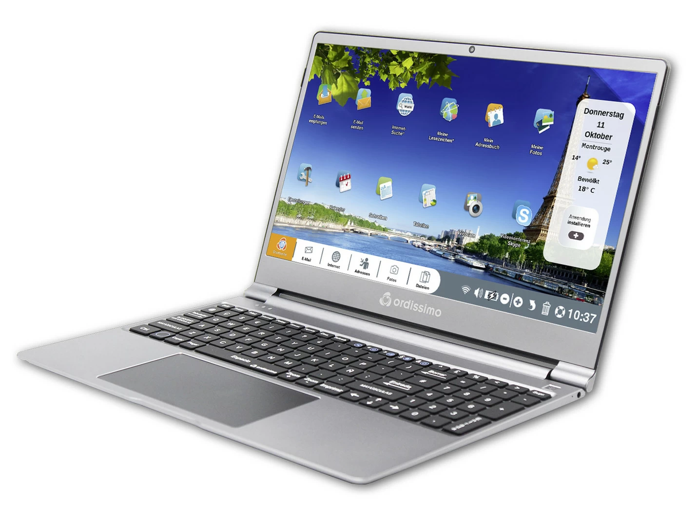 Ordissimo Notebook mit leicht bedienbarem Betriebssystem