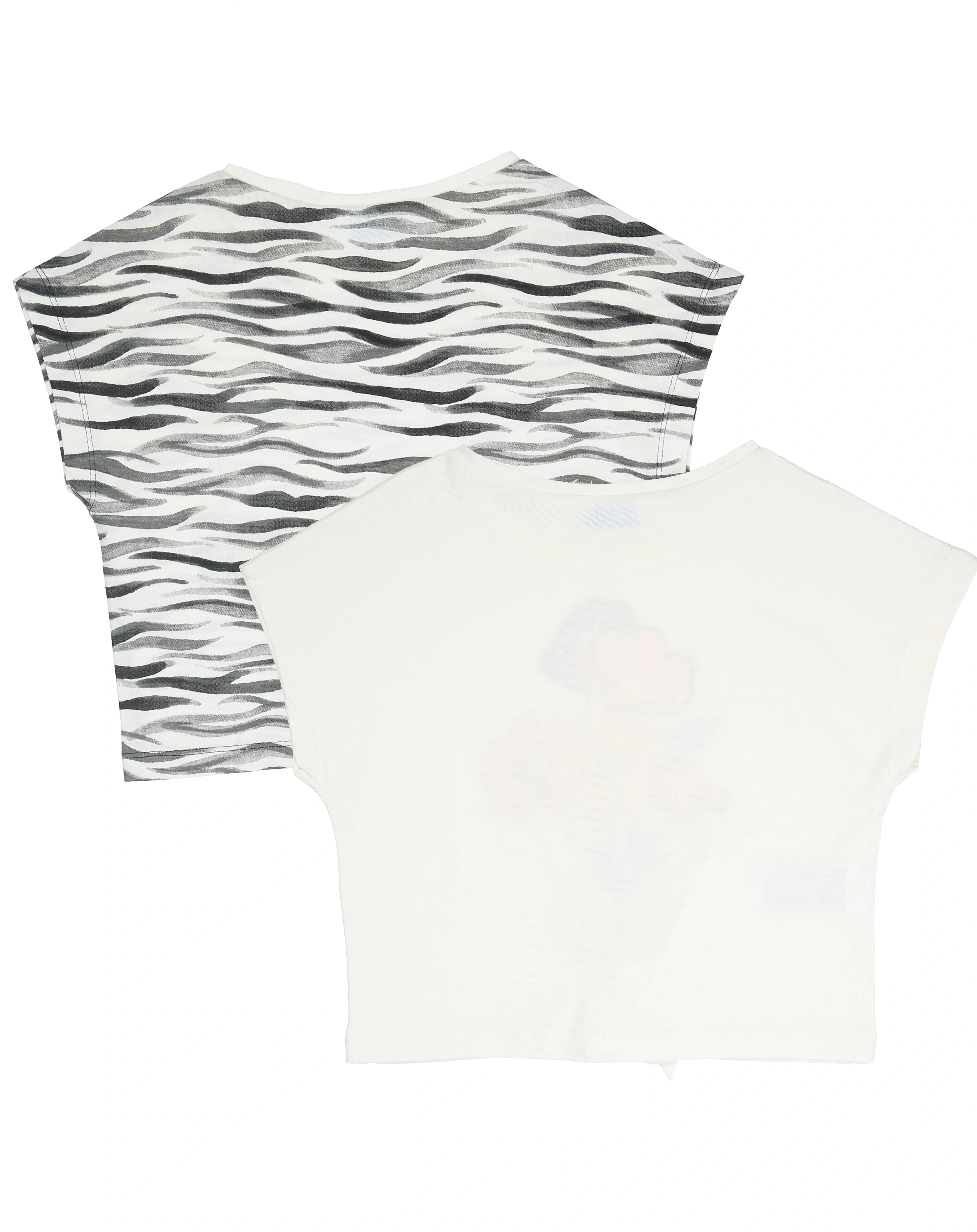 T-Shirt ZEBRA 2er Set in schwarz/weiß