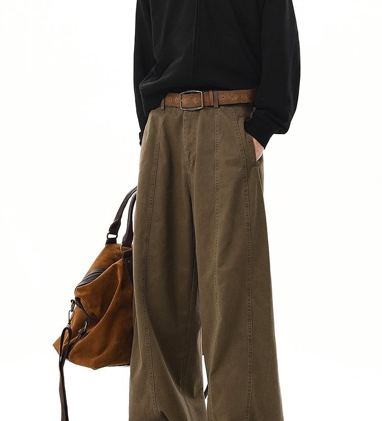 VEAZ - Mid Rise Plain Wide Leg Broek