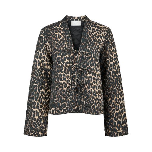 Neo Noir Dubbie Leo Quilt Jakke, Leopard, 38