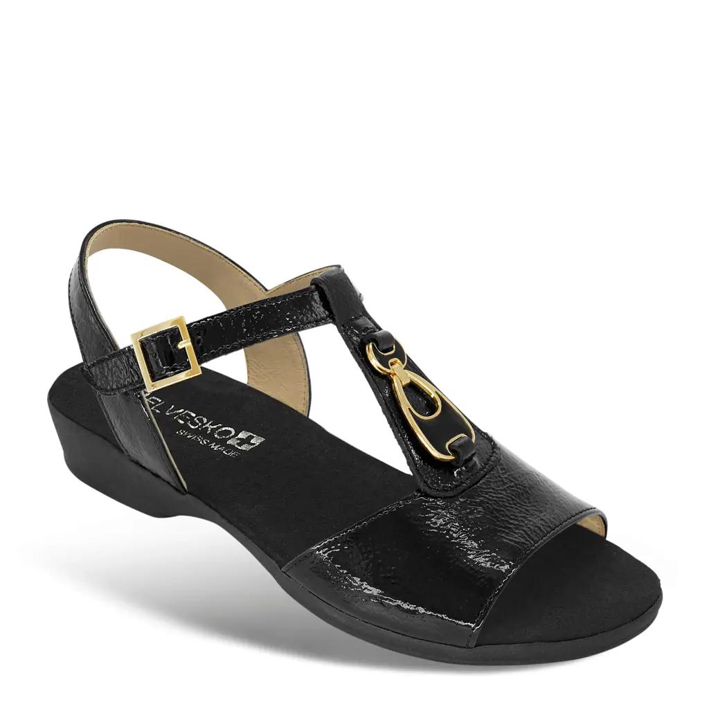 DAMEN - Sandale WALA schwarz Lack