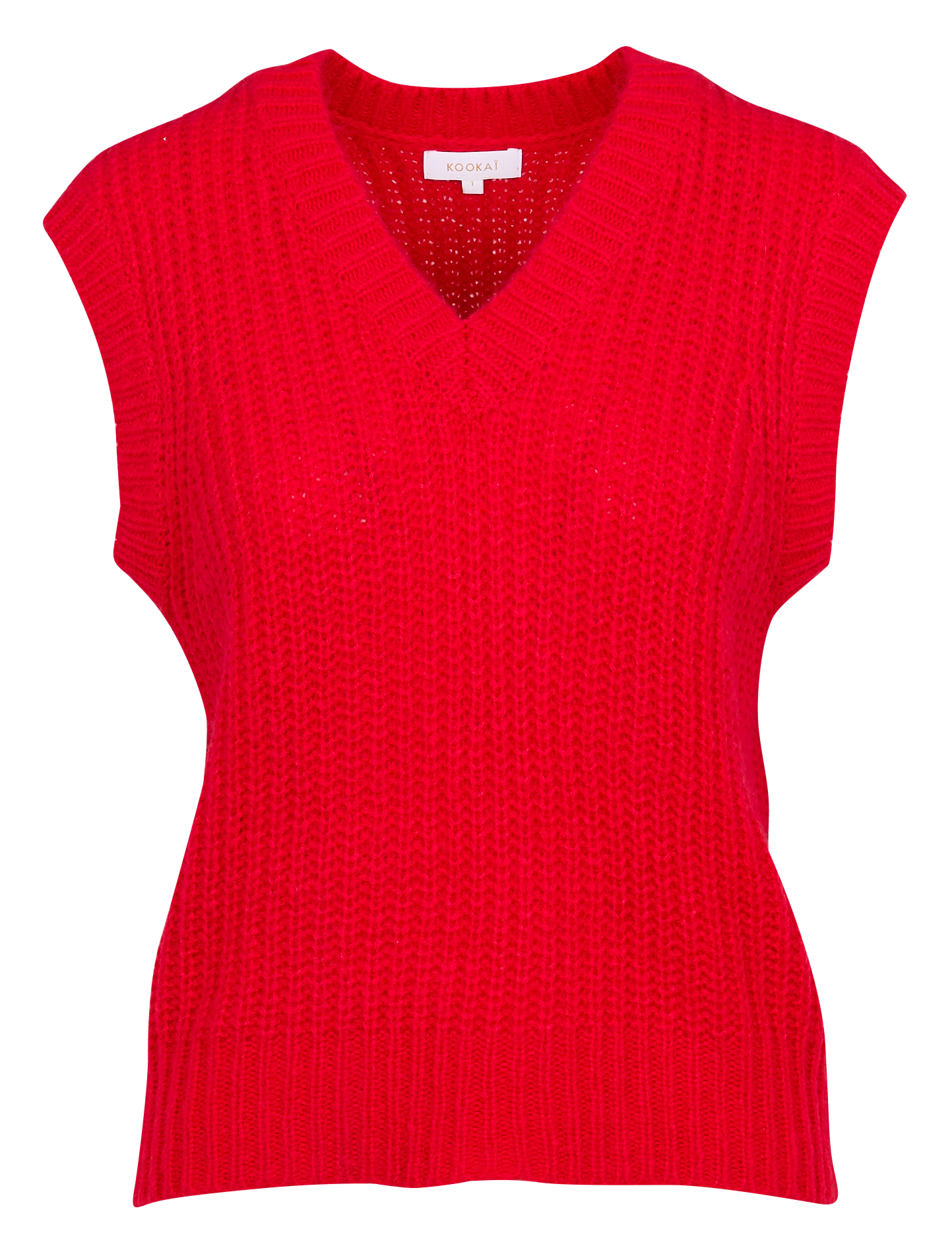 LANA - Pull droit en maille | Rouge