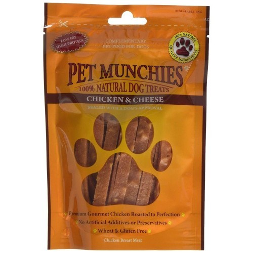 Barrinhas de petisco para cães com sabor de frango e queijo