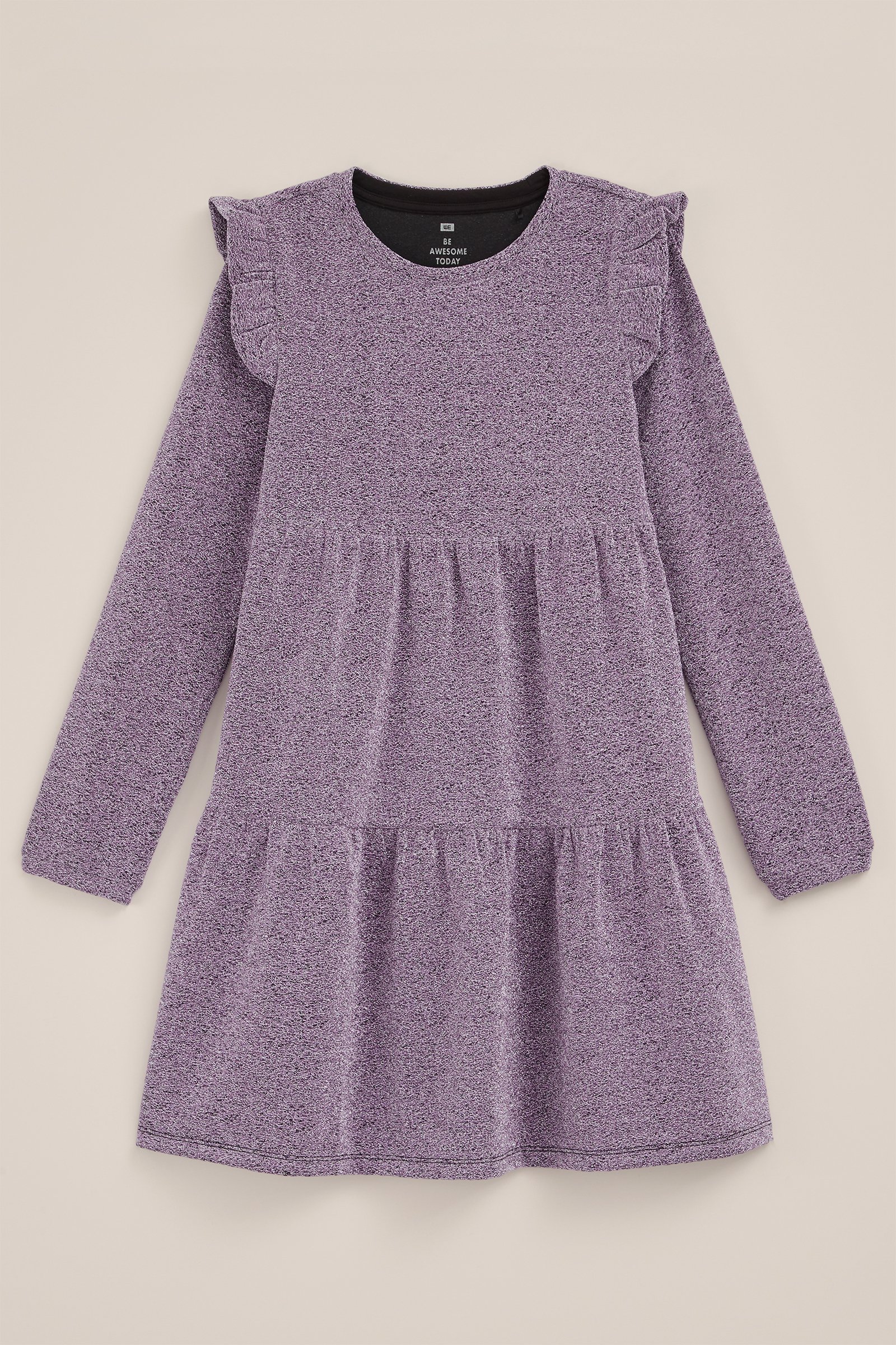 Meisjes jurk met glittergaren WE Fashion Paars