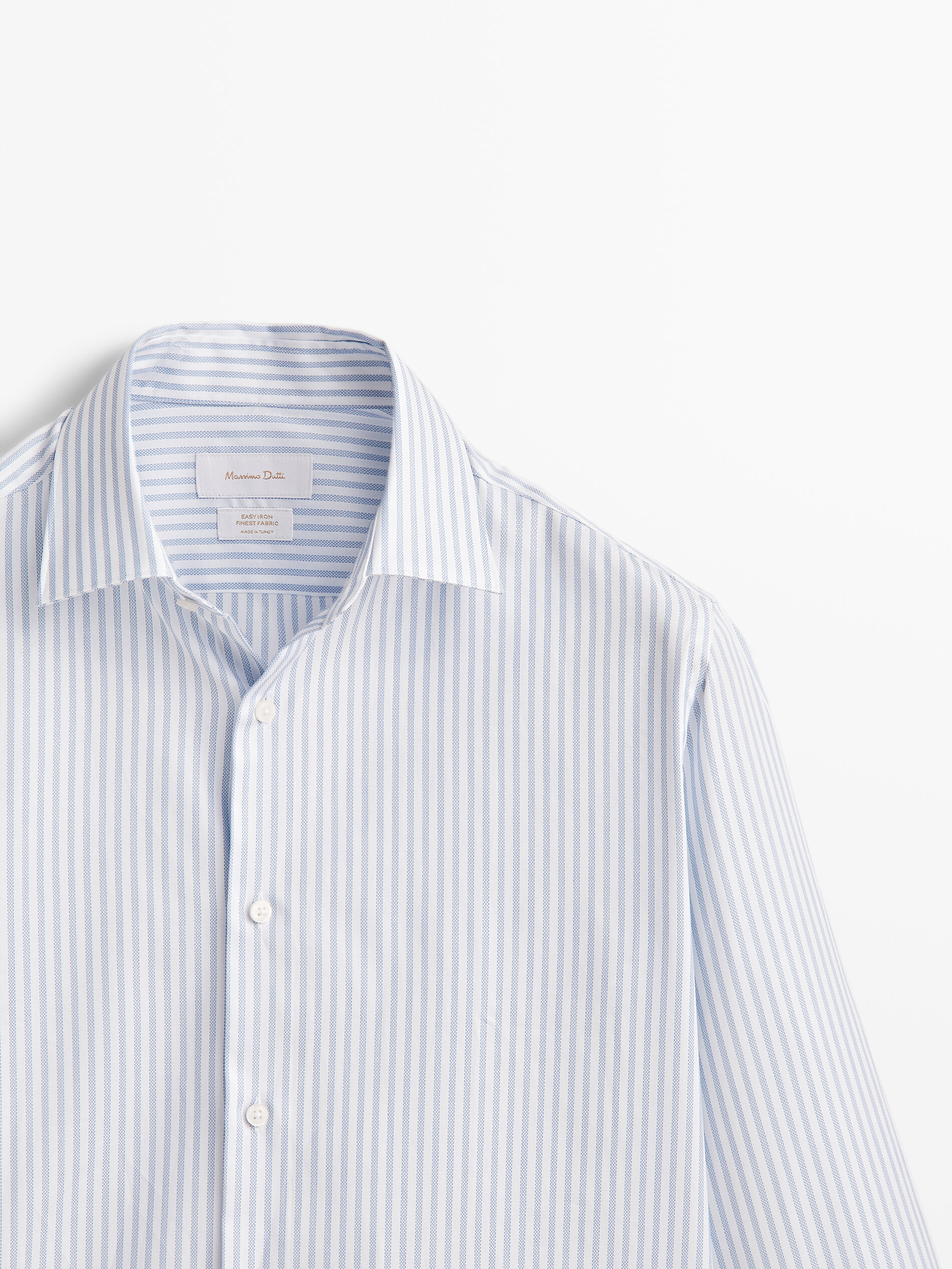 Camisa de fácil passar, corte regular - CELESTE