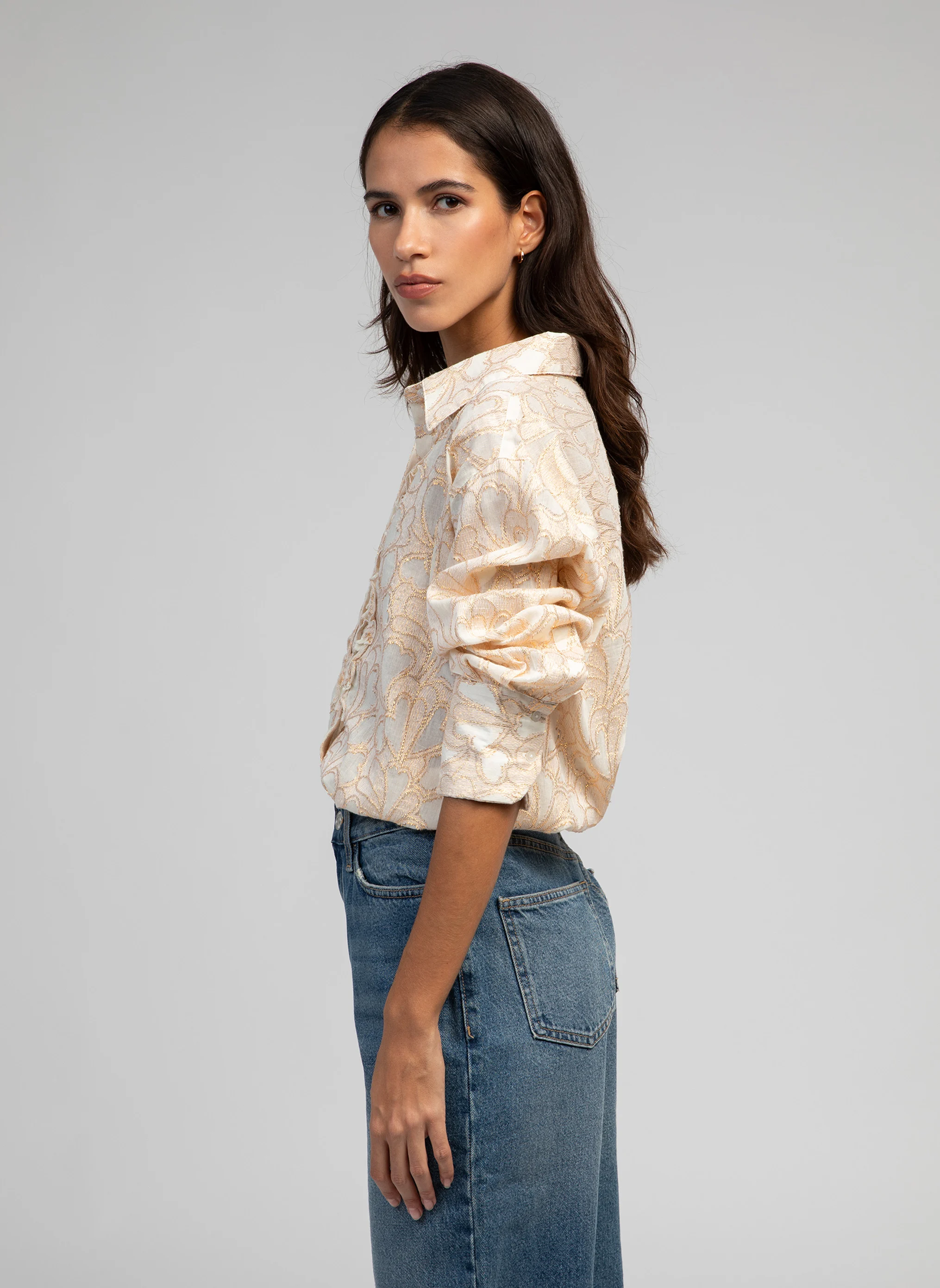 SOLOANE - Chemise imprimée en coton mélangé | Blanc