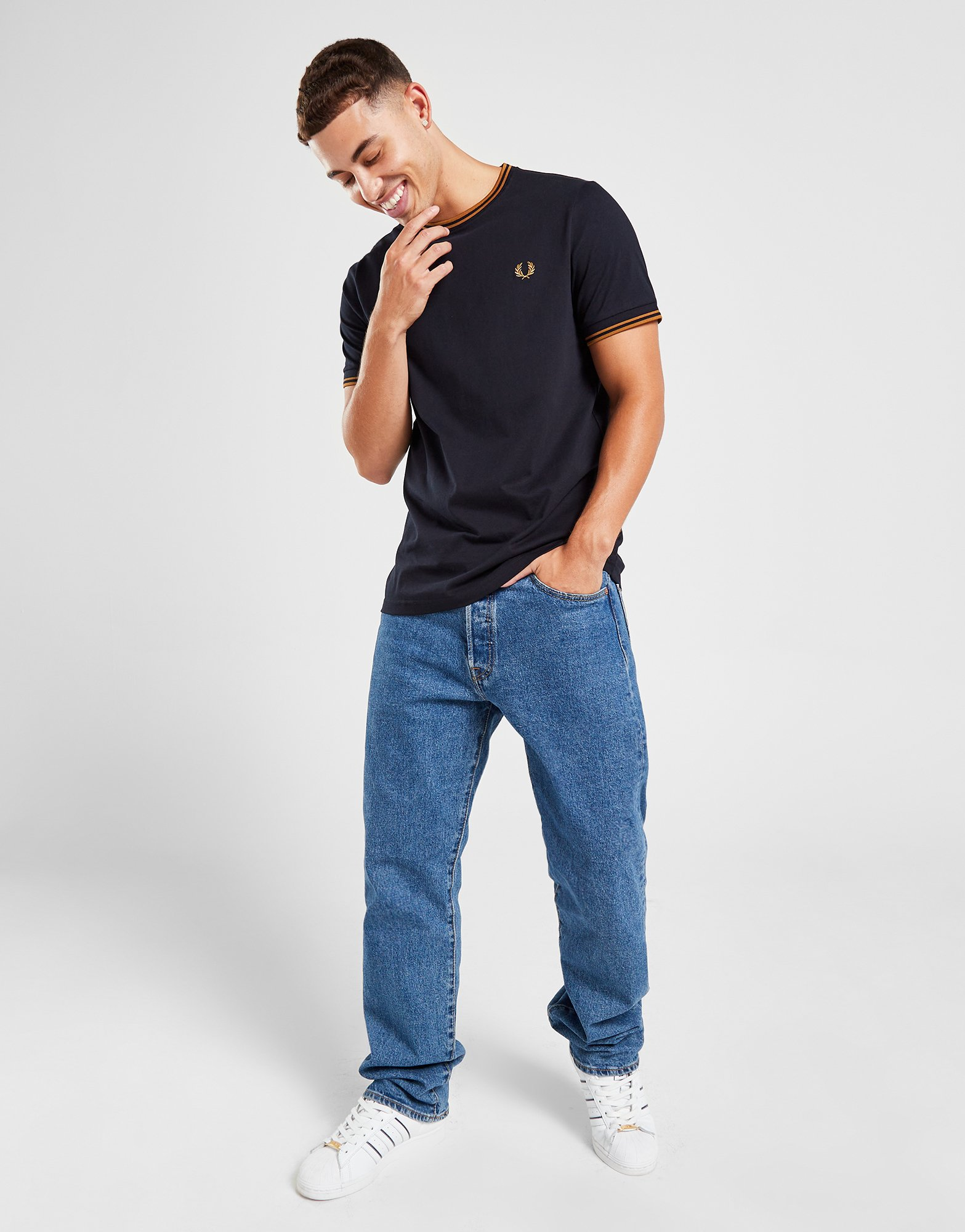 Fred Perry T-Shirt à Manches Courtes Twin Tipped Ringer Homme