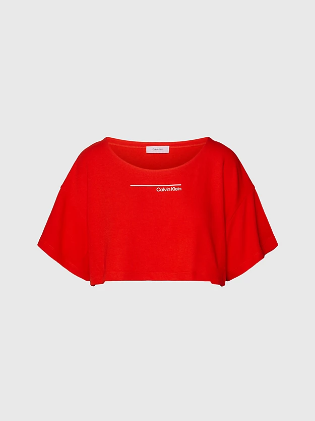 Camiseta cropped de praia em tecido atoalhado - CK Meta Legacy