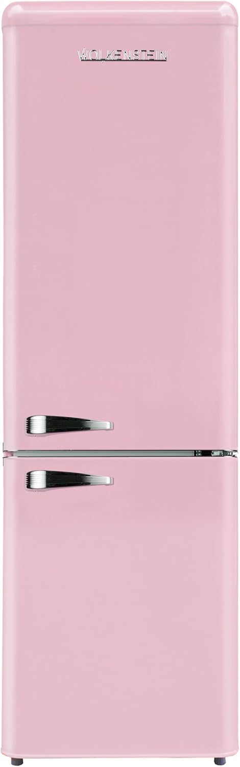 Wolkenstein KG250.4RT FR Kühl-Gefrier-Kombination Rosa 249l Retro Kühlschrank Vintage Kühlgefrierkombi Gefrierfach höhenverstellbar leise