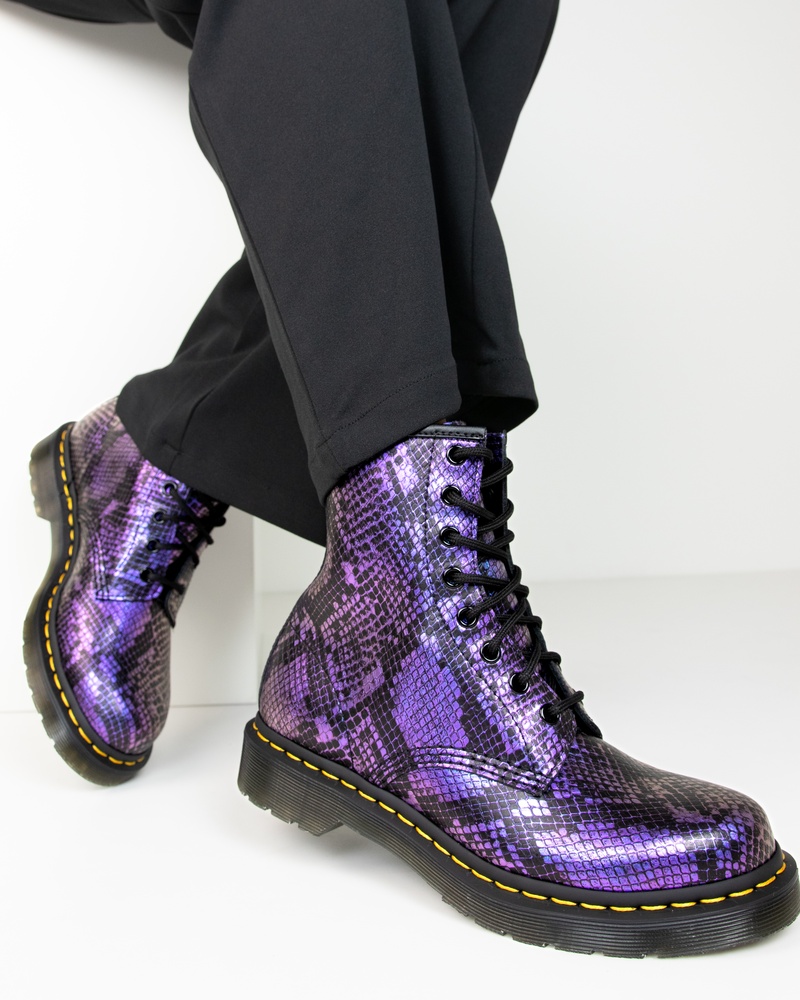 Dr. Martens Viper Croc Veterboots  - zwart