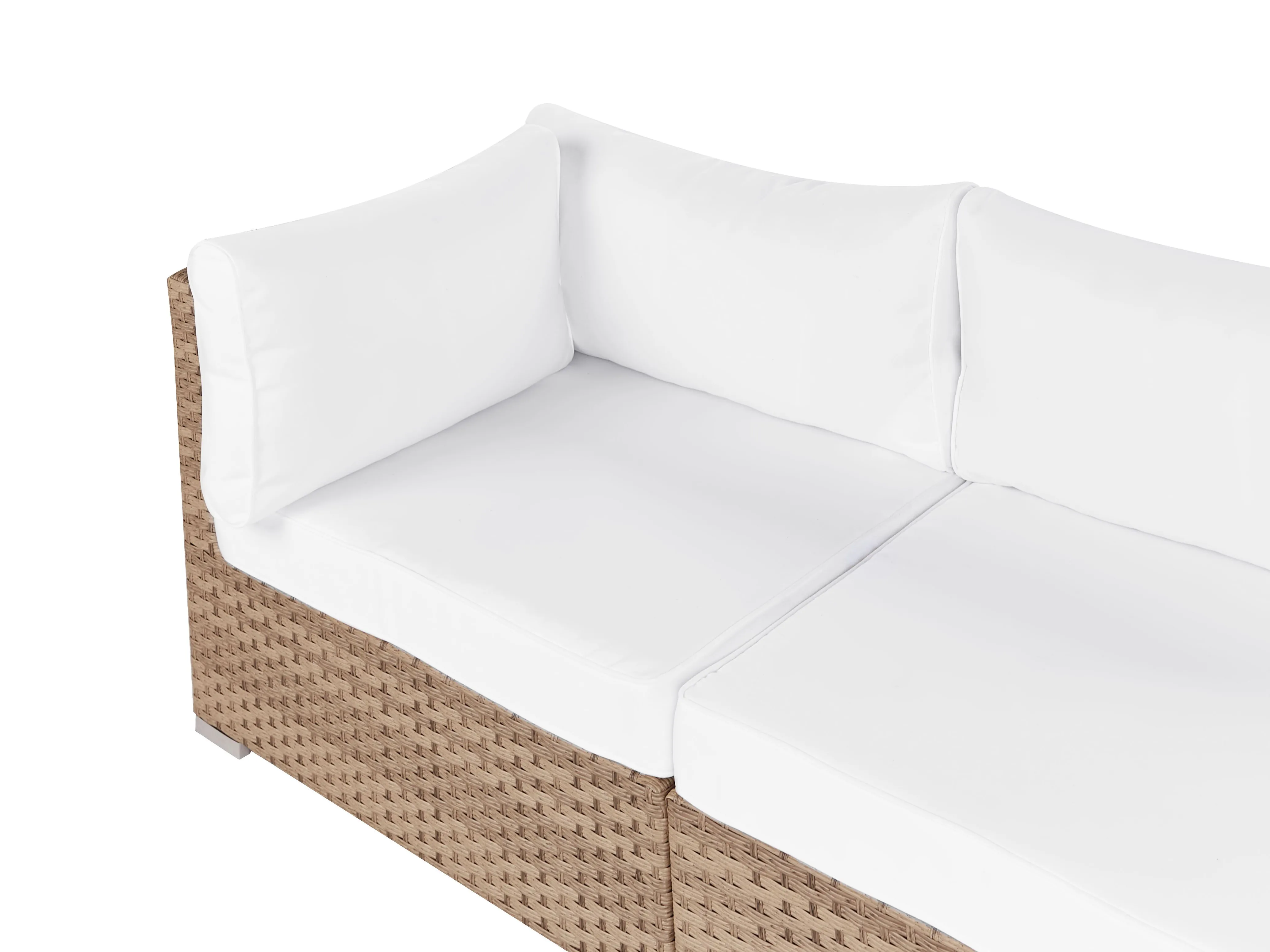 Tuin hoekloungeset met tafel 4-zits SANO rechtszijdig modulair PE rotan Natuurlijk
