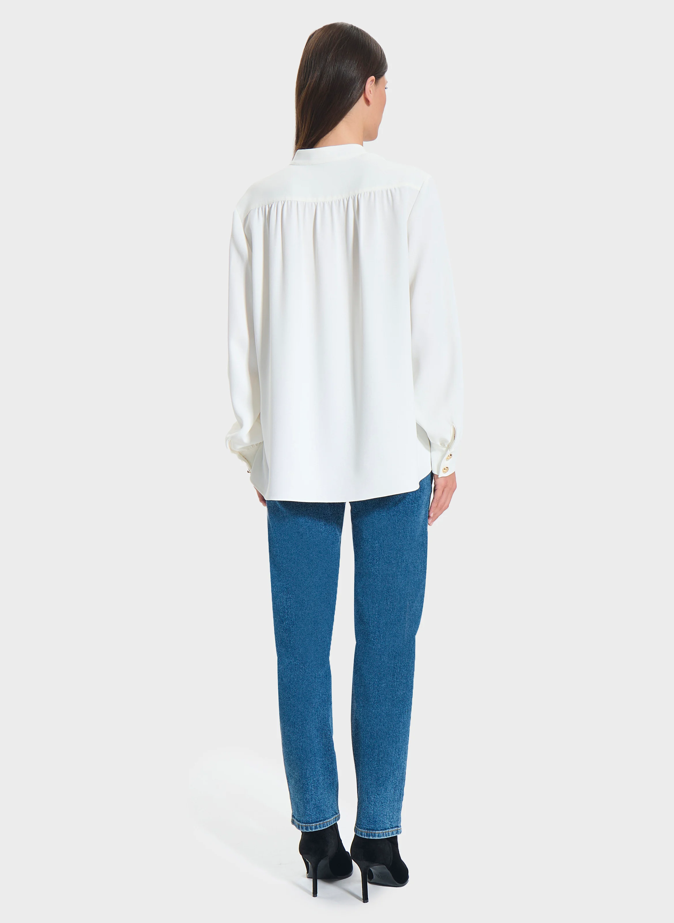 TIBERINA - Chemise col tunisien| Blanc