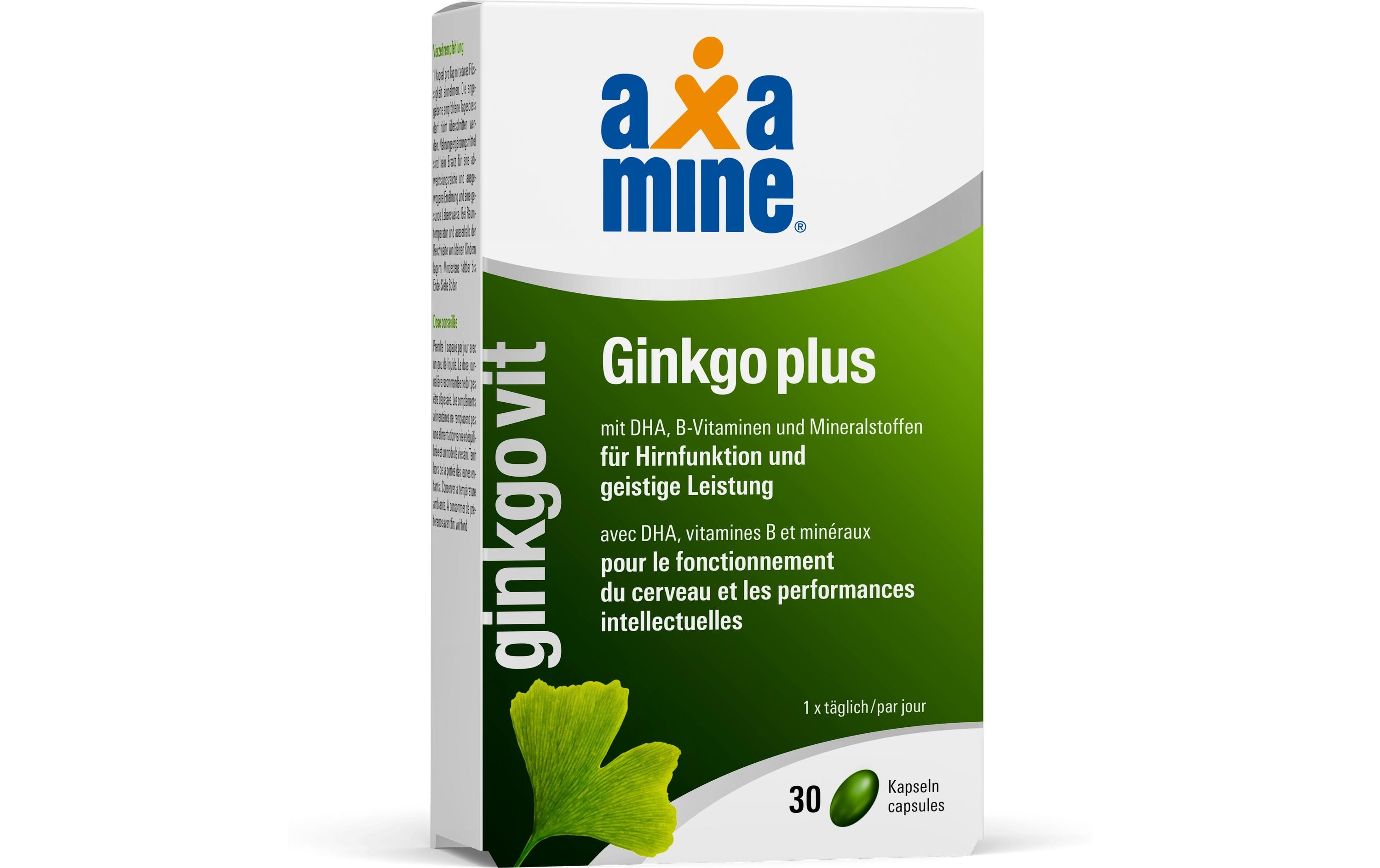 ginkgoVit Ginkgo plus 30 KapselnNahrungsergänzungsmittel mit dem Extrakt aus Ginkgo biloba, Omega-3, B-Vitaminen und Mineralstoffen