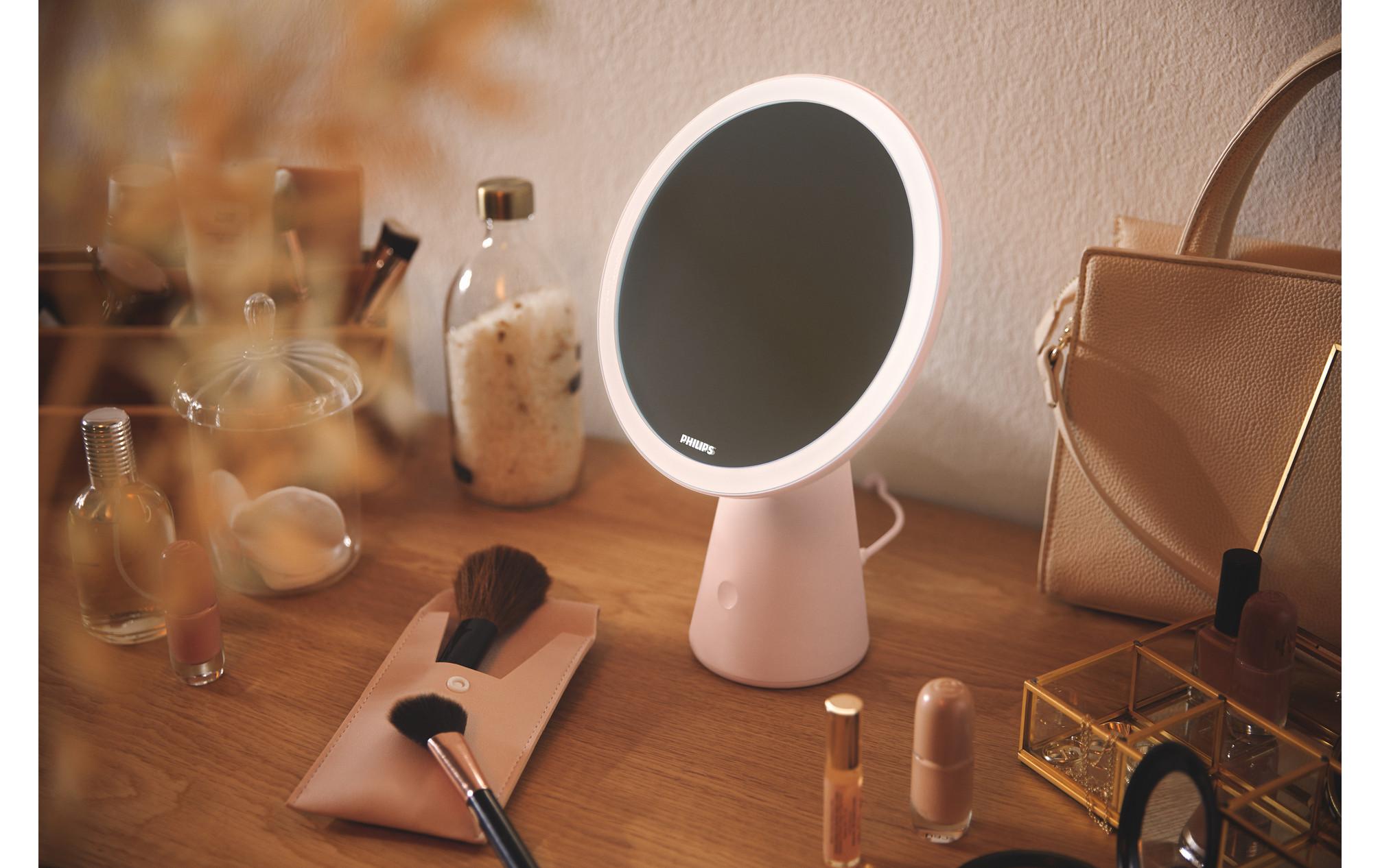 Tischleuchte Mirror DSK205, 4.5W 30-50K Rosa RosaKosmetikspiegel mit LED-Beleuchtung