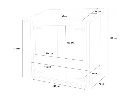 Abri de jardin en bois pour ranger les outils 155x85 RangerCabin