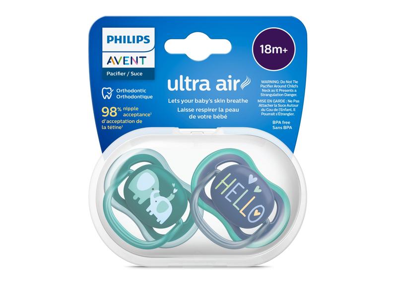 PHILIPS AVENT Nuggi ultra air 18  Mt. Elefanten/Hello Sauger aus 100% lebensmitteltauglichem Silikon