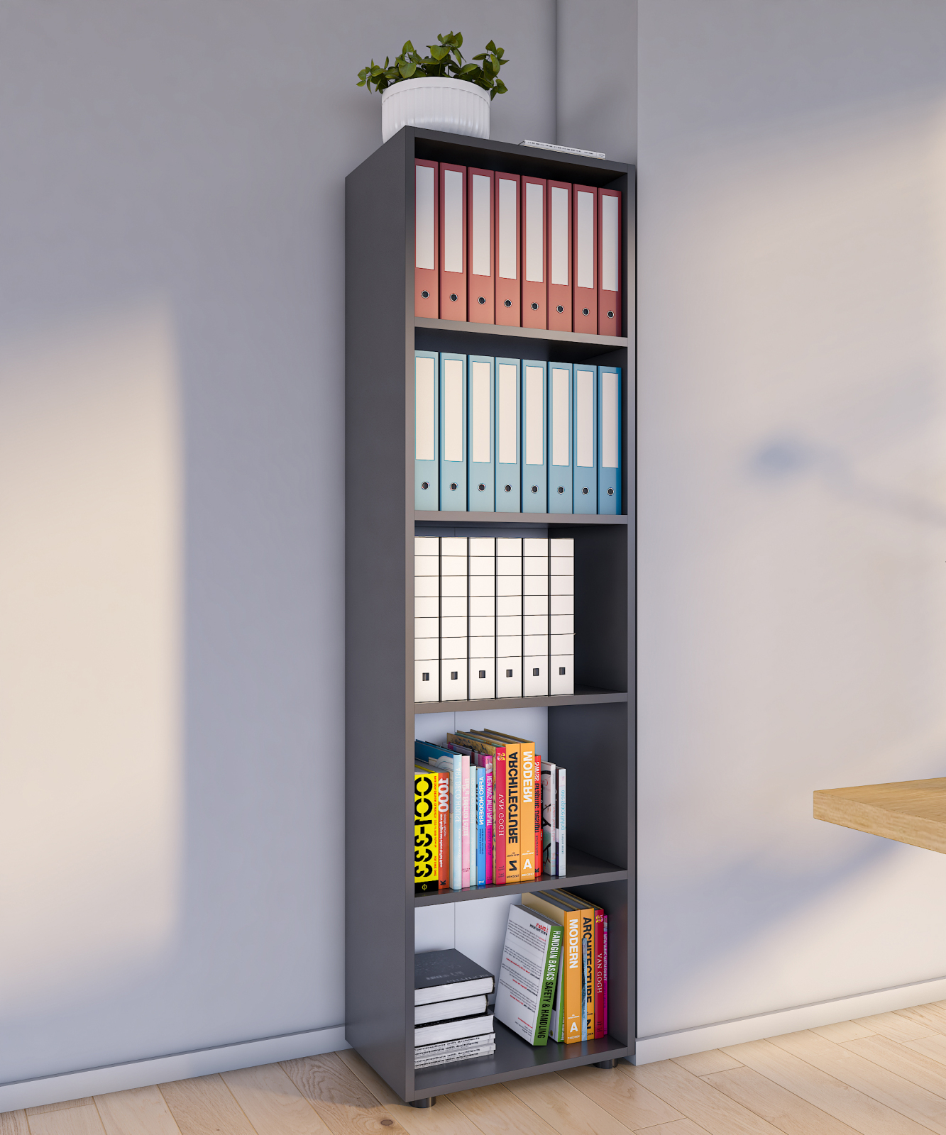Regal ULAS - anthrazit - 5 Fächer - 49 cm