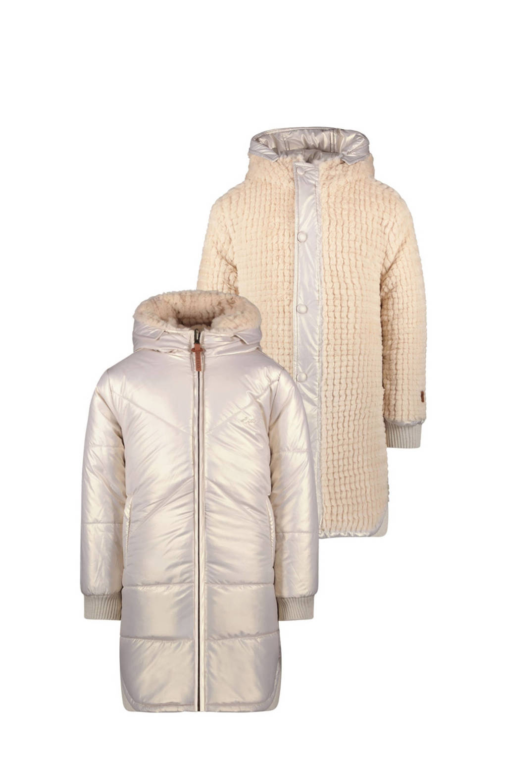 Like Flo reversible gewatteerde winterjas Ariana goud metallic/beige