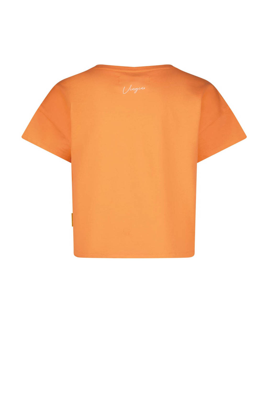 Vingino T-shirt Hilla met tekst oranje