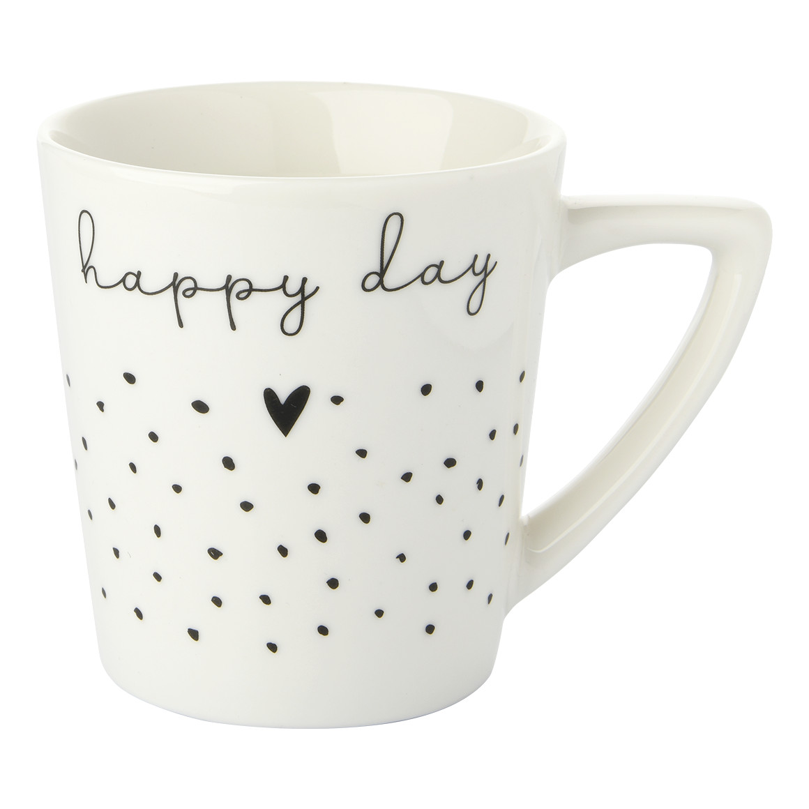 Tasse mit Allover-Muster weiss / schwarz
