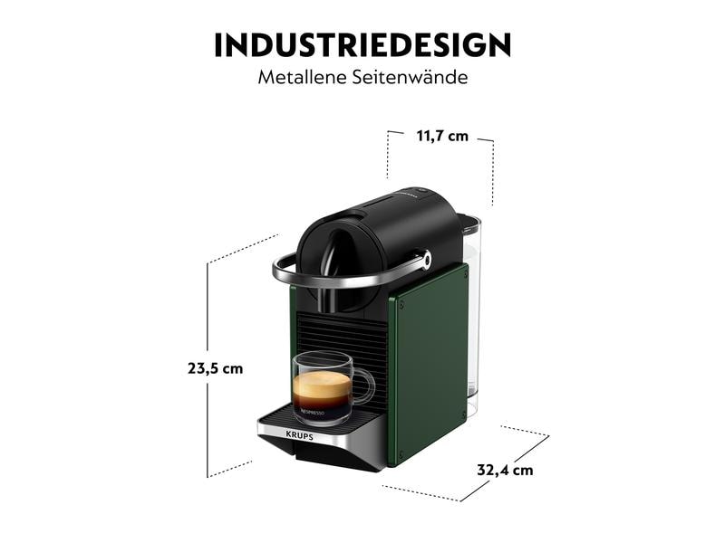 Krups Kaffeemaschine Nespresso Pixie XN3063CH Dunkelgrün Elegante Kapselmaschine