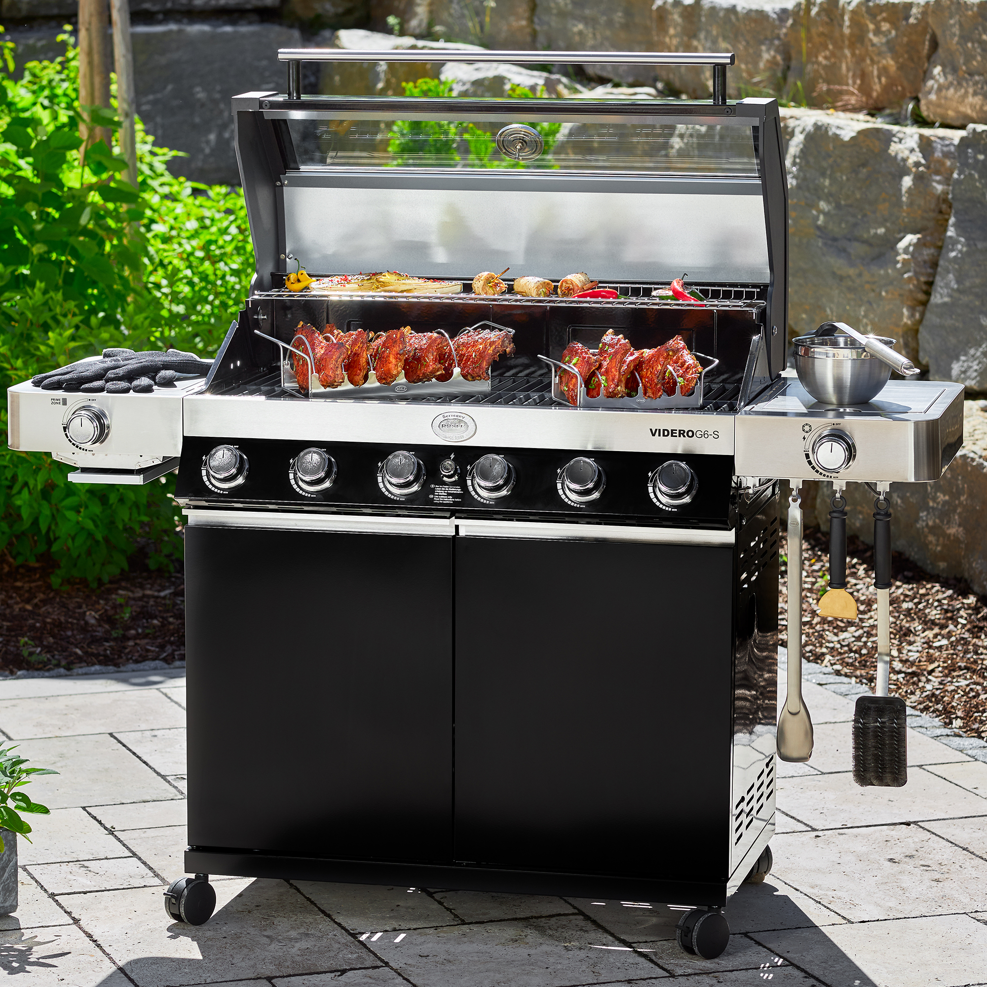 Gasgrill BBQ-Station VIDERO G6-S Vario+ schwarz 50 mbar