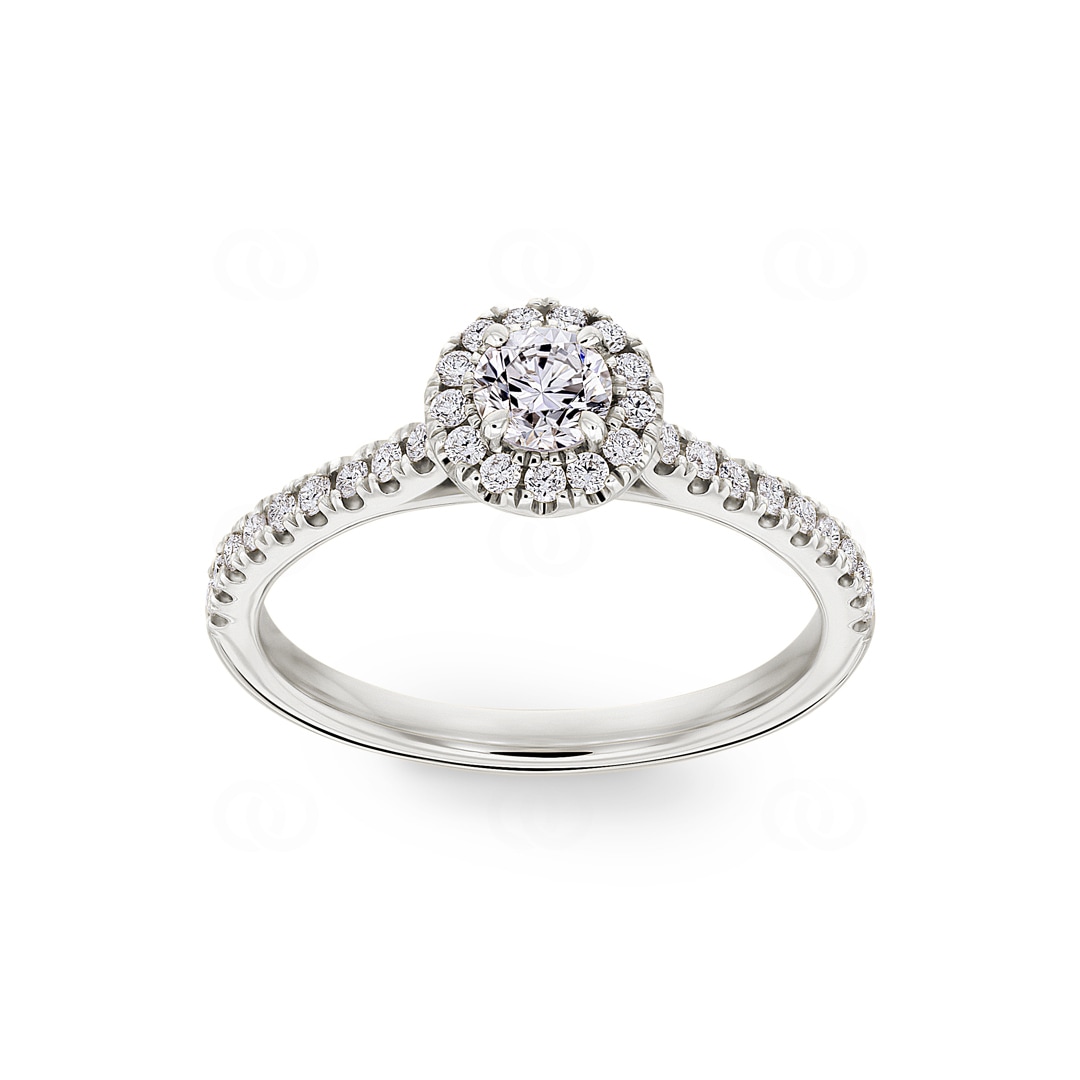 Halo Diamantring 750/18 K Weissgold 0.56 ct G/si