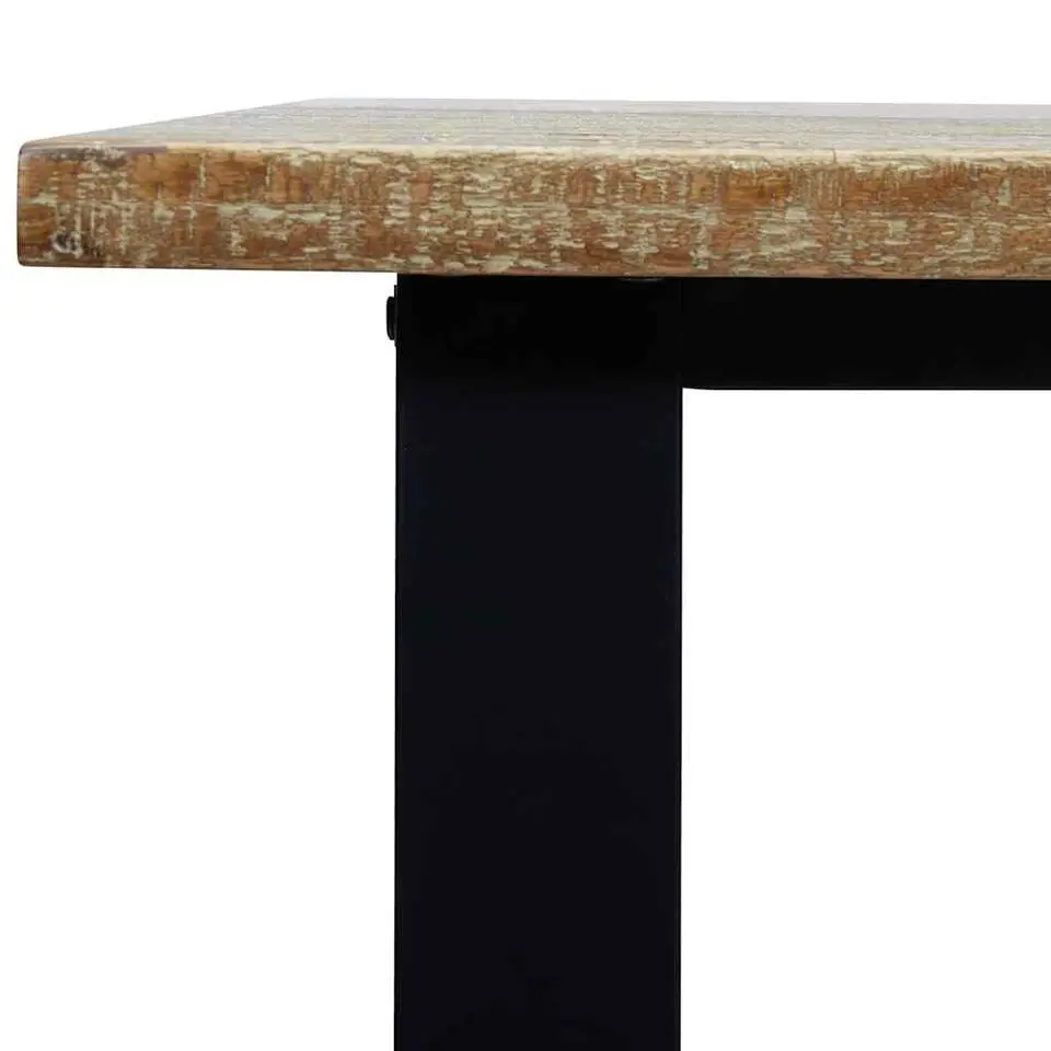 vidaXL Eettafel - Rechthoekige tafel - Massief acaciahout en staal - 150x90 cm