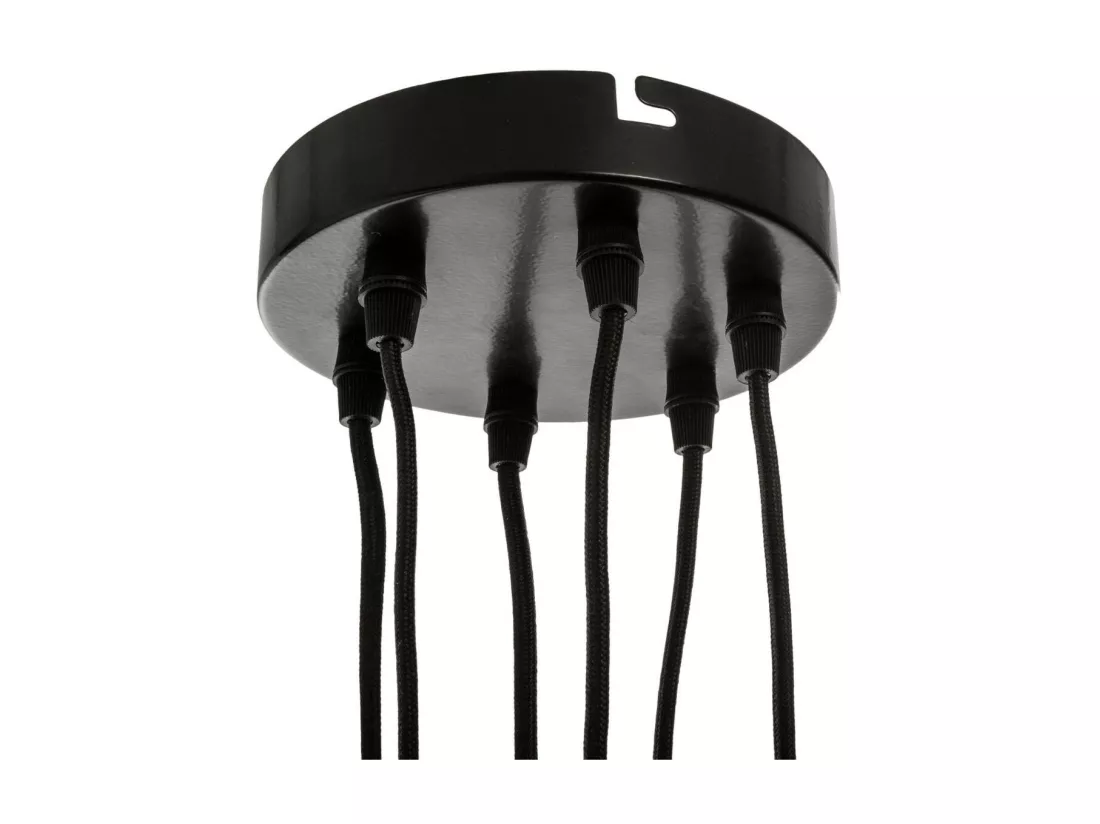 Luminaire Lustre 6 Suspensions en Métal Noir