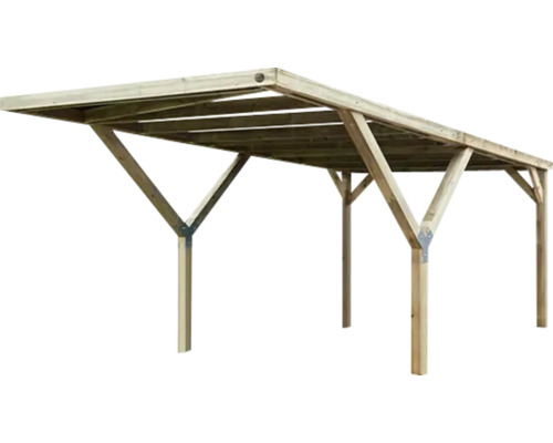Enkele carport weka Y zonder dakbedekking 300 x 606 cm drukgeïmpregneerd
